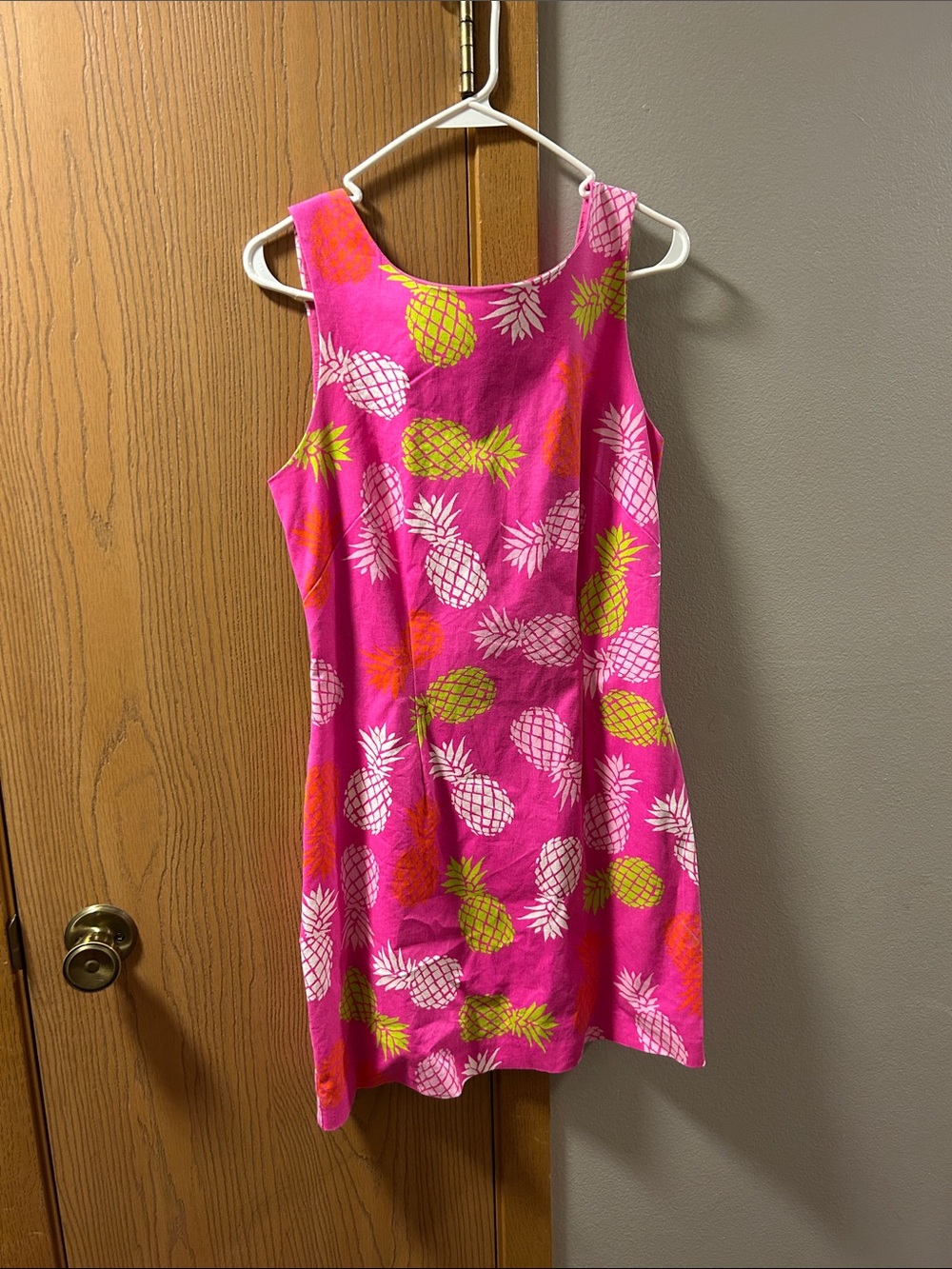 Macbeth Collection by Margaret Josephs Hot Pink Pineapple Print Women’s ' Dress